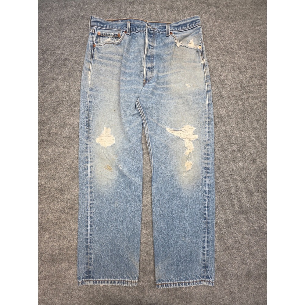 Vintage Levis 501XX Jeans Mens 36x32 (FITS 32 x 28)Blue Button Fly Pants Y2K